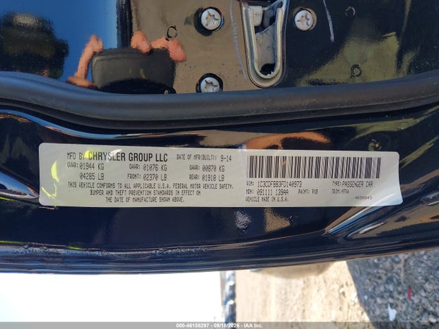 46158297 :رقم المزاد ، 1C3CDFBB3FD140973 vin ، 2015 Dodge Dart Sxt مزاد بيع