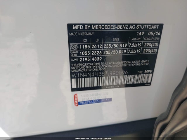 Продаж на аукціоні авто 2026 Mercedes-benz Gla 250 4matic, vin: W1N4N4HB5TJ890096, номер лоту: 46158305