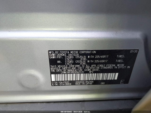 JTMK1RFV9LD060532 Toyota RAV4 LE