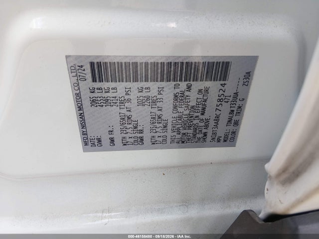 Aukcja sprzedaży 2024 Nissan Rogue S Fwd, vin: 5N1BT3AA8RC758524, numer aukcji: 46158480