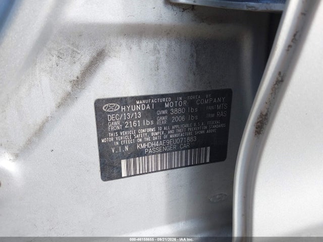 Продаж на аукціоні авто 2014 Hyundai Elantra Se, vin: KMHDH4AE9EU071883, номер лоту: 46158655