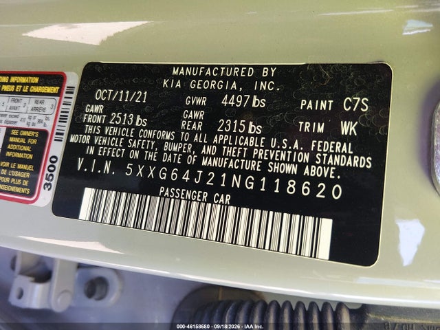 KIA K5 Gt-line 2022 5XXG64J21NG118620 Image 9