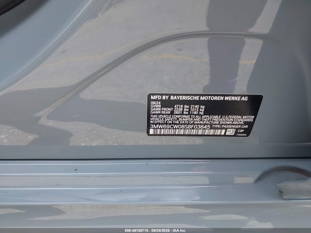 Продажа на аукционе авто 2025 Bmw 330i, vin: 3MW69CW08S8F03645, номер лота: 46158715