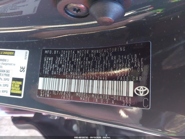 5YFB4MDE4TP479446 Toyota COROLLA LE