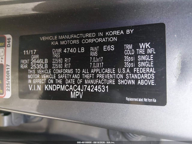 KIA Sportage Lx 2018 KNDPMCAC4J7424531 Image 9
