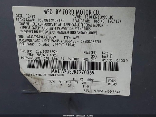 Ford Ecosport Se 2019 MAJ3S2GE9KC270369 Image 9