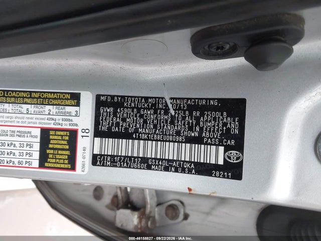 Продаж на аукціоні авто 2014 Toyota Avalon Xle Touring, vin: 4T1BK1EB8EU080985, номер лоту: 46158827