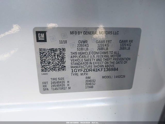 Продаж на аукціоні авто 2019 Cadillac Xt4 Premium Luxury, vin: 1GYFZDR41KF136984, номер лоту: 46158958