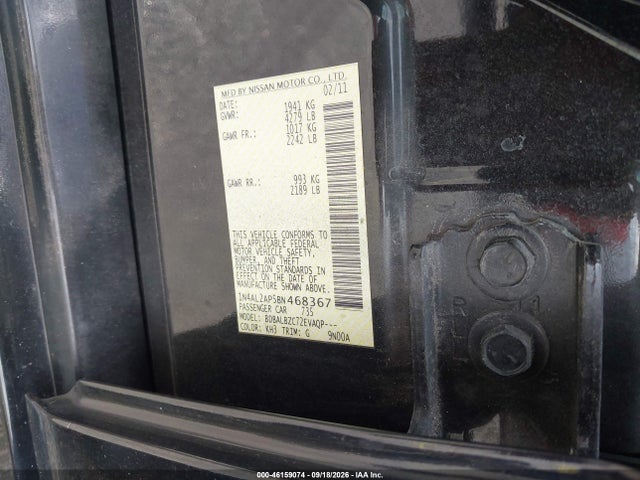 Продаж на аукціоні авто 2011 Nissan Altima 2.5 S, vin: 1N4AL2AP5BN468367, номер лоту: 46159074