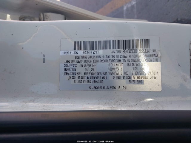 2008 Mazda Cx-7 Sport მანქანა იყიდება აუქციონზე, vin: JM3ER29L180209738, აუქციონის ნომერი: 46159180