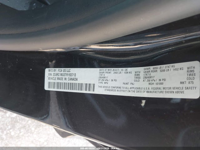 46159207 :رقم المزاد ، 2C4RC1BG0TR193713 vin ، 2026 Chrysler Pacifica Select مزاد بيع