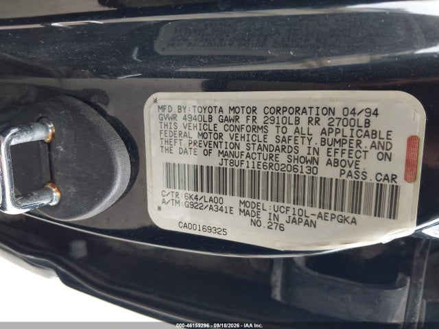 Продаж на аукціоні авто 1994 Lexus Ls 400, vin: JT8UF11E6R0206130, номер лоту: 46159296