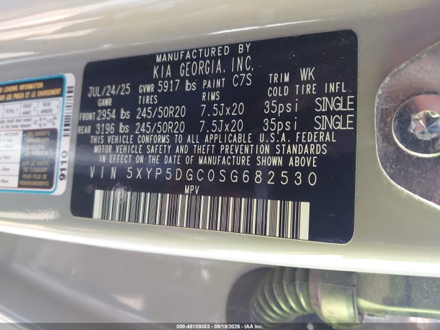 46159303 :رقم المزاد ، 5XYP5DGC0SG682530 vin ، 2025 Kia Telluride Sx X-line مزاد بيع