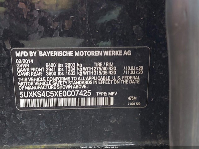 BMW X5 Xdrive35d 2014 5UXKS4C5XE0C07425 Image 9