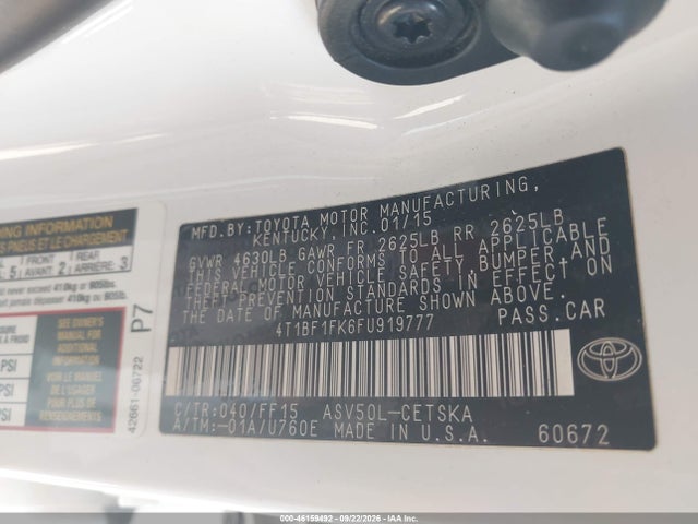 Toyota CAMRY SE 2015 4T1BF1FK6FU919777 Image 9