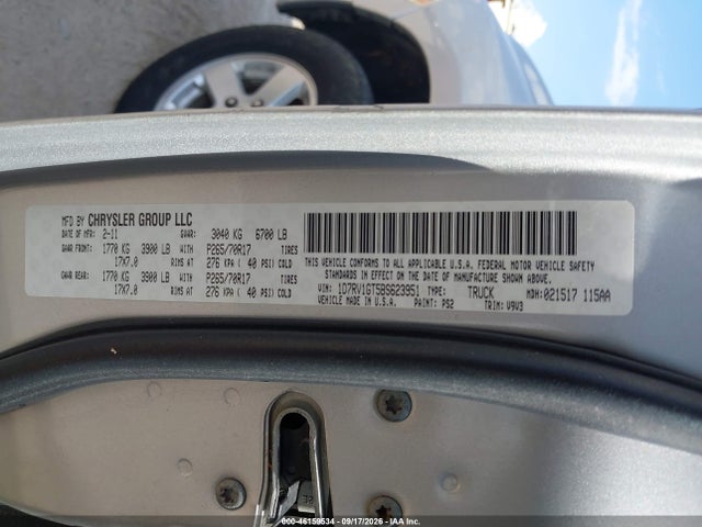 Продажа на аукционе авто 2011 Ram Ram 1500 Slt, vin: 1D7RV1GT5BS623951, номер лота: 46159534