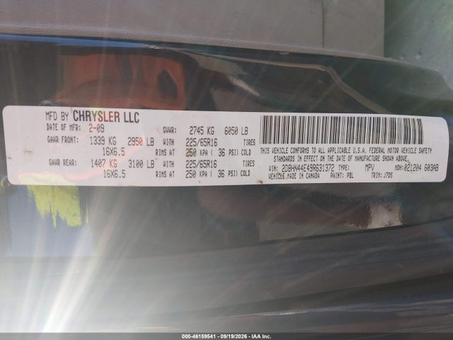 Продажа на аукционе авто 2009 Dodge Grand Caravan Se, vin: 2D8HN44E49R631372, номер лота: 46159541