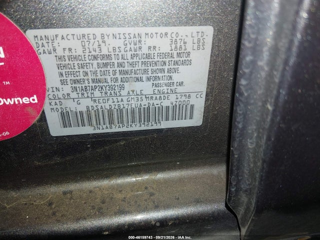 Nissan SENTRA SV 2019 3N1AB7AP2KY392199 Image 9