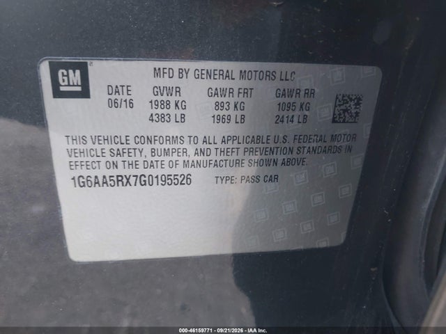 Продаж на аукціоні авто 2016 Cadillac Ats Standard, vin: 1G6AA5RX7G0195526, номер лоту: 46159771
