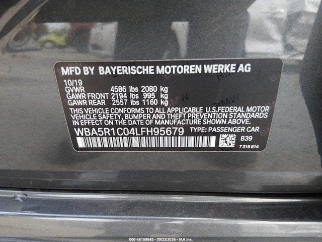 BMW 330I 2020 WBA5R1C04LFH95679 Image 9