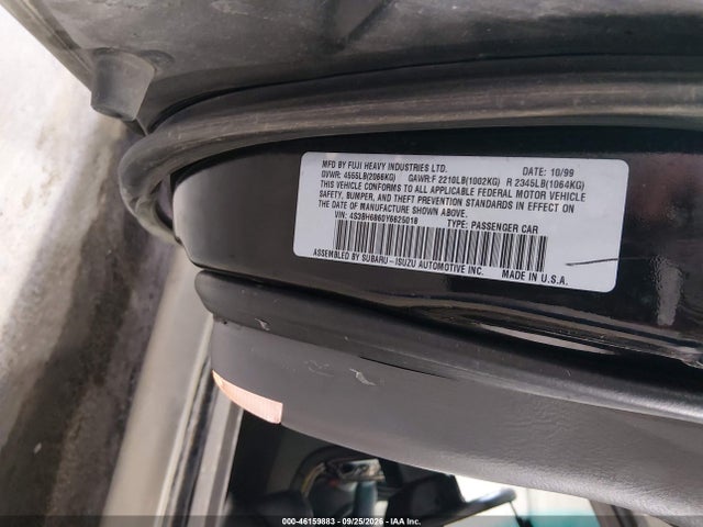 Aukcja sprzedaży 2000 Subaru Outback Limited, vin: 4S3BH6860Y6625018, numer aukcji: 46159883