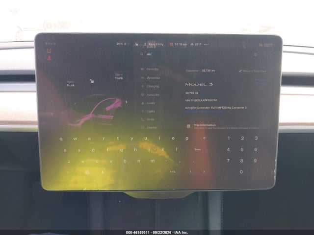 46159911 :رقم المزاد ، 5YJ3E1EAXPF501236 vin ، 2023 Tesla Model 3 Rear-wheel Drive مزاد بيع