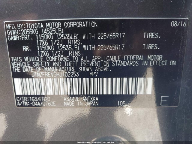 Toyota RAV4 LE 2017 JTMZFREV5HJ102253 Image 9