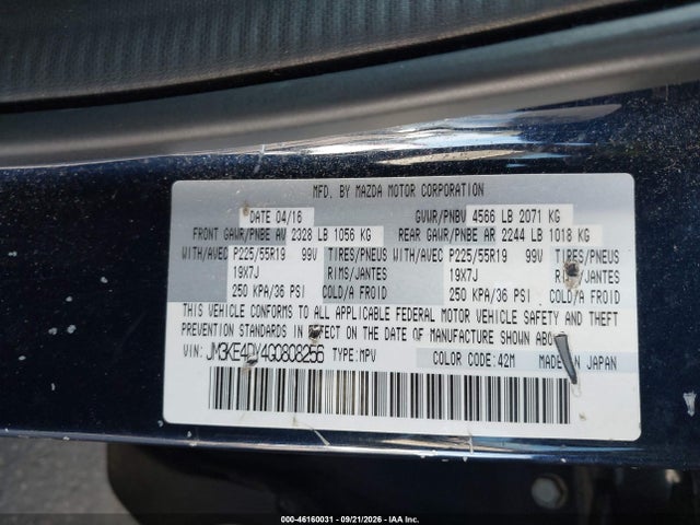 Продажа на аукционе авто 2016 Mazda Cx-5 Grand Touring, vin: JM3KE4DY4G0808256, номер лота: 46160031