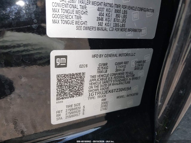 GMC SIERRA 1500 2026 1GTRUJEK6TZ304154 Image 9