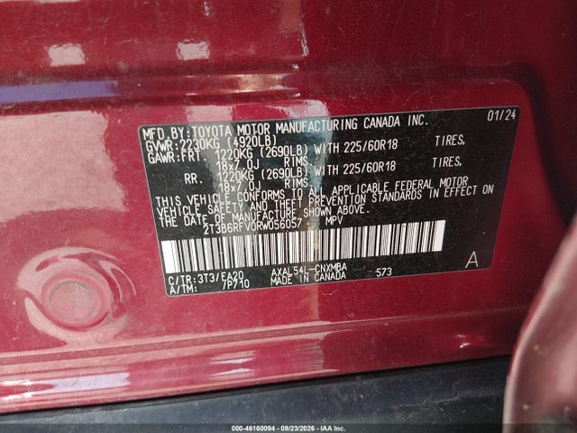 Aukcja sprzedaży 2024 Toyota Rav4 Hybrid Xle Premium, vin: 2T3B6RFV0RW056057, numer aukcji: 46160094