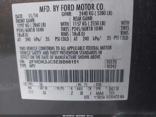 Ford EDGE SEL 2014 2FMDK3JC5EBB66151 Image 9