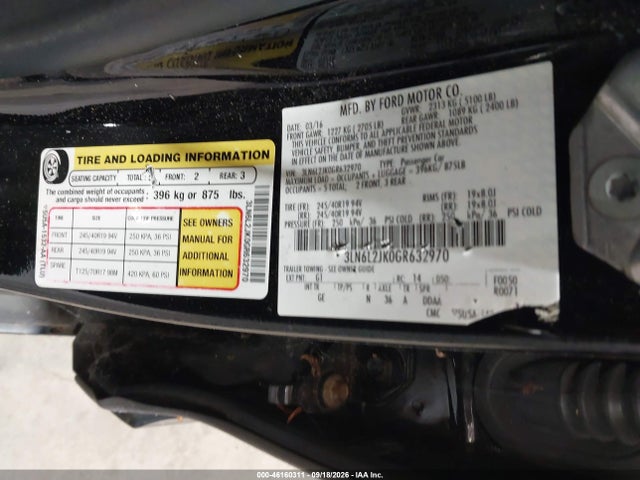 46160311 :رقم المزاد ، 3LN6L2JK0GR632970 vin ، 2016 Lincoln Mkz مزاد بيع
