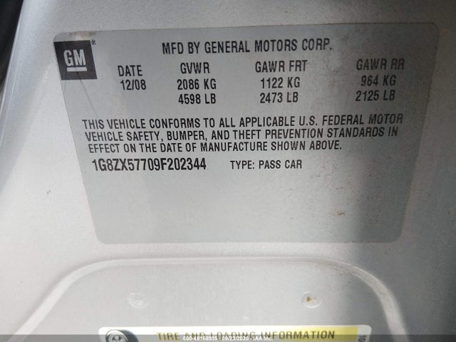 Продаж на аукціоні авто 2009 Saturn Aura Xr, vin: 1G8ZX57709F202344, номер лоту: 46160385
