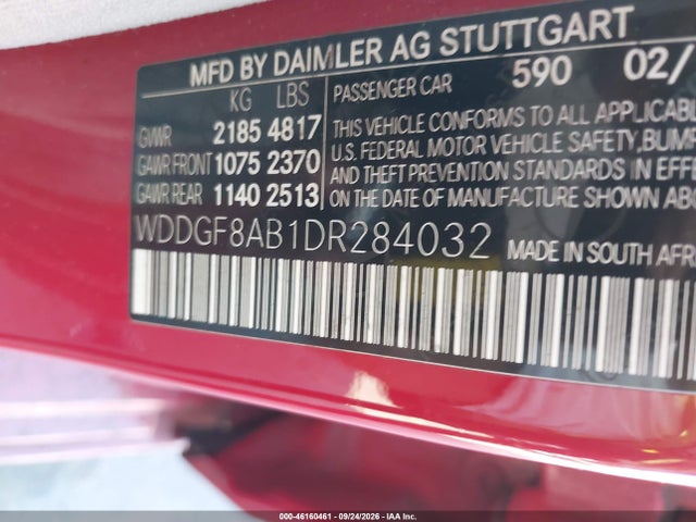46160461 :رقم المزاد ، WDDGF8AB1DR284032 vin ، 2013 Mercedes-benz C 300 Sport 4matic مزاد بيع