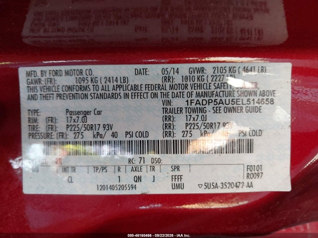 Ford C-max Hybrid Se 2014 1FADP5AU5EL514658 Image 9