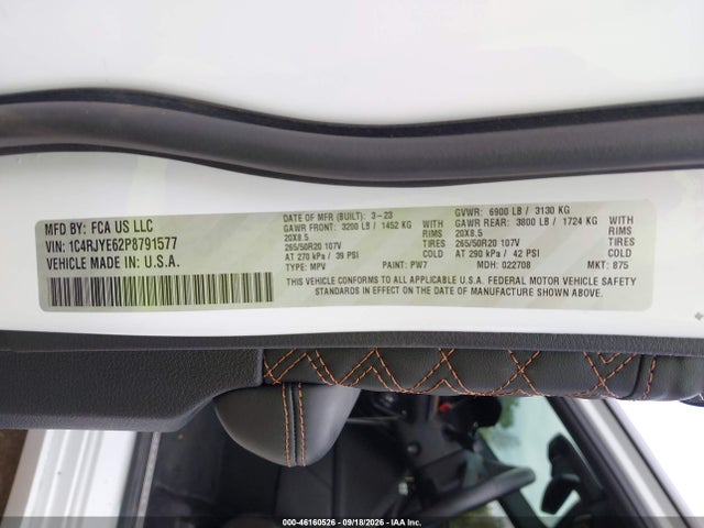 2023 Jeep Grand Cherokee 4xe Summit მანქანა იყიდება აუქციონზე, vin: 1C4RJYE62P8791577, აუქციონის ნომერი: 46160526
