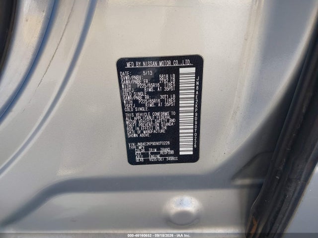 Продажа на аукционе авто 2013 Nissan Quest Sv, vin: JN8AE2KP9D9070226, номер лота: 46160652