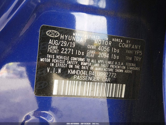 KMHD04LB4LU992772 Hyundai Elantra Sport