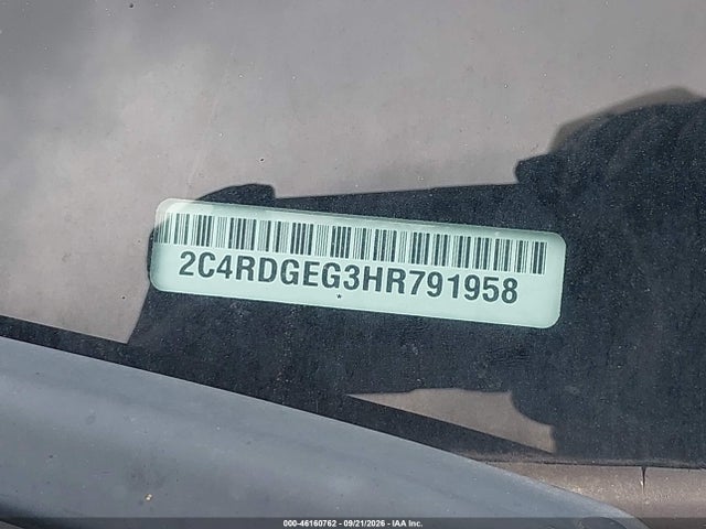 2017 Dodge Grand Caravan Gt მანქანა იყიდება აუქციონზე, vin: 2C4RDGEG3HR791958, აუქციონის ნომერი: 46160762