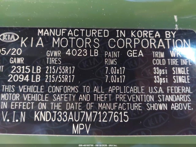 Продаж на аукціоні авто 2021 Kia Soul Ex, vin: KNDJ33AU7M7127615, номер лоту: 46160788
