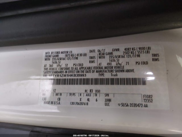 Ford Transit-250 2017 1FTYR1ZM1HKB35993 Image 9