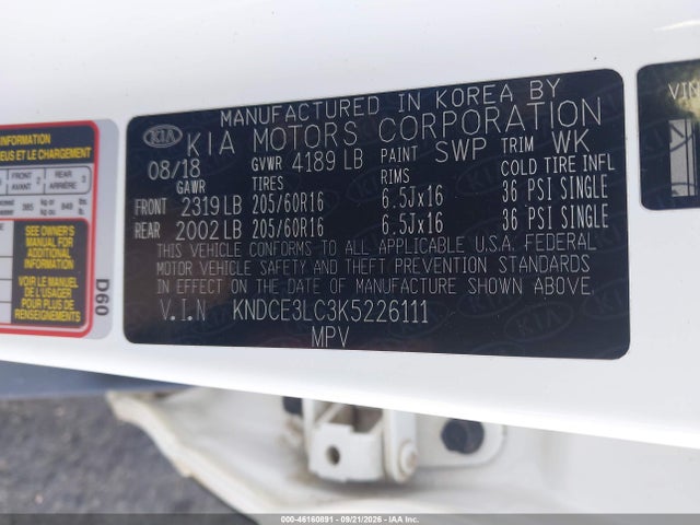 Продаж на аукціоні авто 2019 Kia Niro Ex, vin: KNDCE3LC3K5226111, номер лоту: 46160891