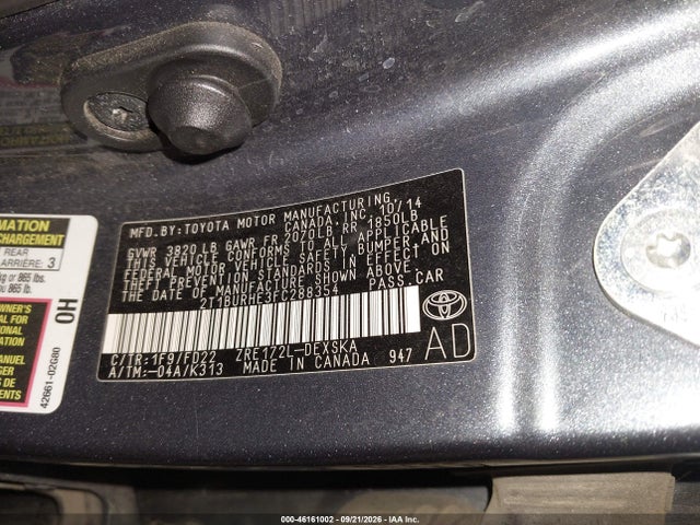 Продаж на аукціоні авто 2015 Toyota Corolla S Plus, vin: 2T1BURHE3FC288354, номер лоту: 46161002