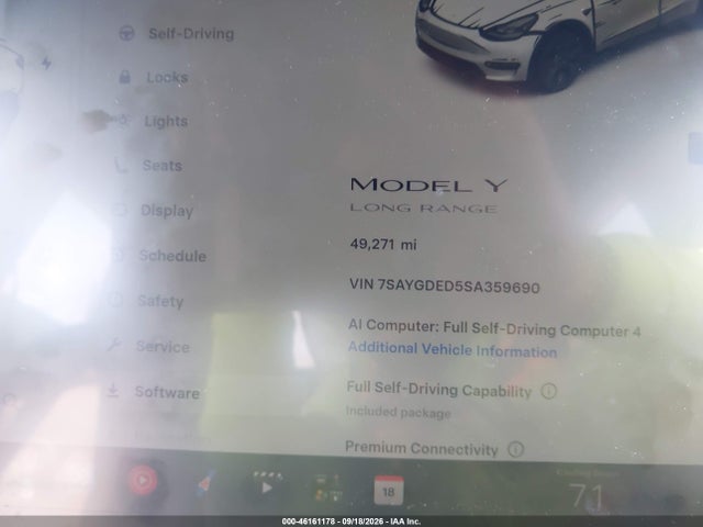 Продажа на аукционе авто 2025 Tesla Model Y Long Range Dual Motor Rear-wheel Drive, vin: 7SAYGDED5SA359690, номер лота: 46161178