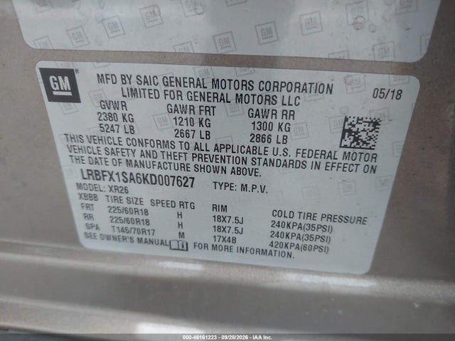 Buick Envision Awd Preferred 2019 LRBFX1SA6KD007627 Image 9