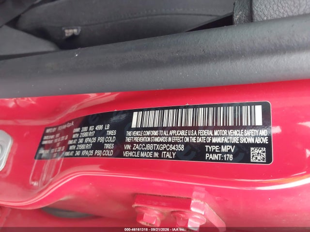 46161318 :رقم المزاد ، ZACCJBBTXGPC64358 vin ، 2016 Jeep Renegade Latitude مزاد بيع