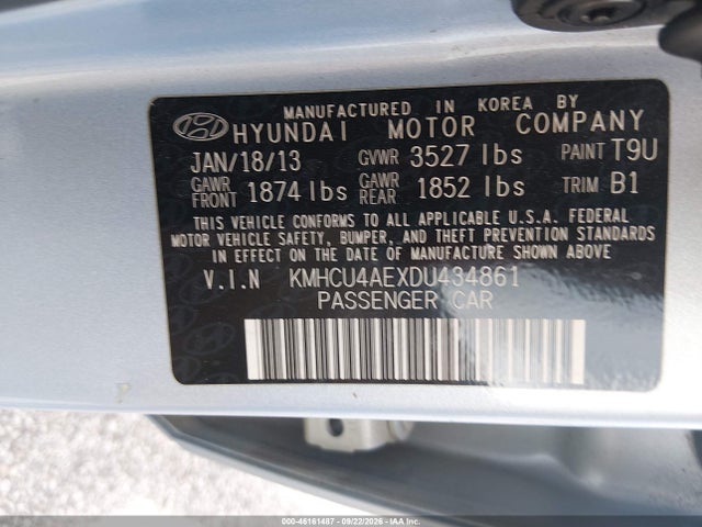 Aukcja sprzedaży 2013 Hyundai Accent Gls, vin: KMHCU4AEXDU434861, numer aukcji: 46161487