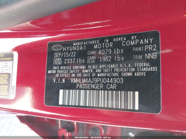 KMHLM4AJ9PU044903 Hyundai Elantra Hybrid Blue