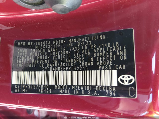 Toyota COROLLA LE 2023 5YFB4MDE6PP042215 Image 9
