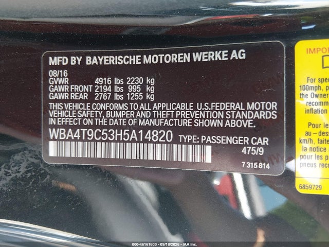 BMW 440I 2017 WBA4T9C53H5A14820 Image 9